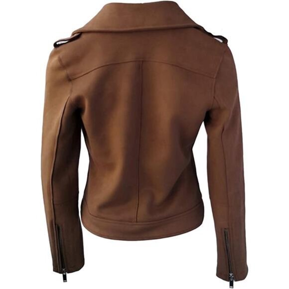 ODCOCD Faux Suede Jacket for Women Long Sleeve Zipper Up Casual Outwear - Picture 2 of 3